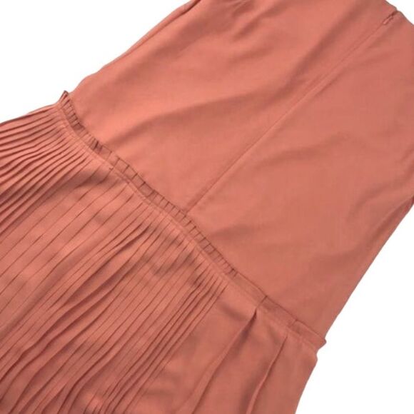 Banana Republic Peach Retro Pleated Drop Waist Dress Size 10 - Picture 3 of 11
